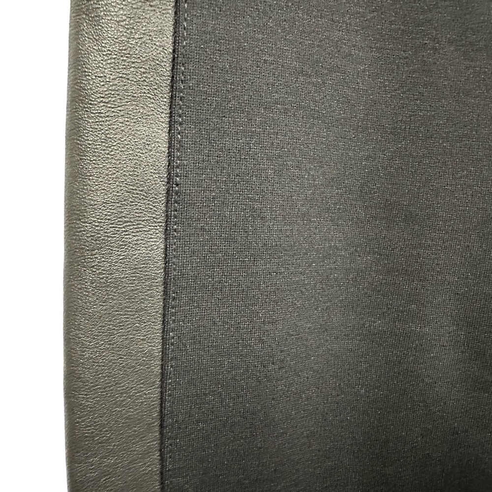 Genuine Leather J Crew Pixie Black Tuxedo Stripe Back Zip Legging Womens 2 - Picture 2 of 9